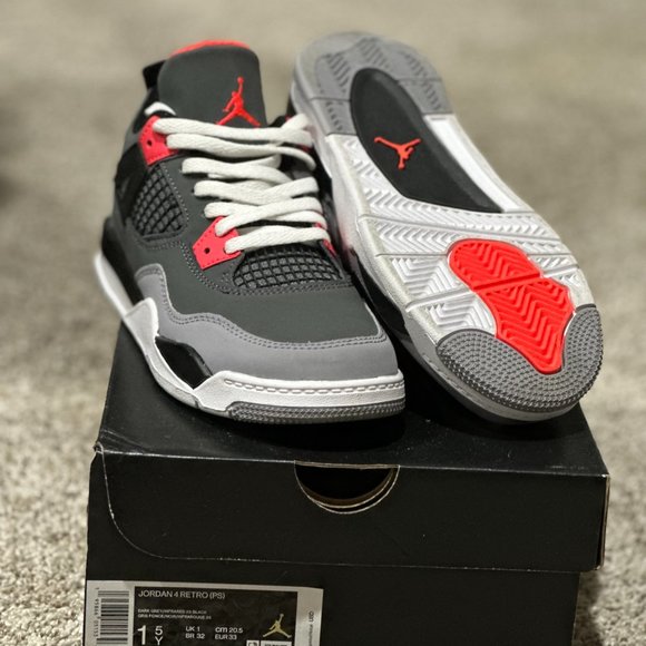 Jordan 4 retro Infrared Size 1.5 (PS) - Picture 2 of 2